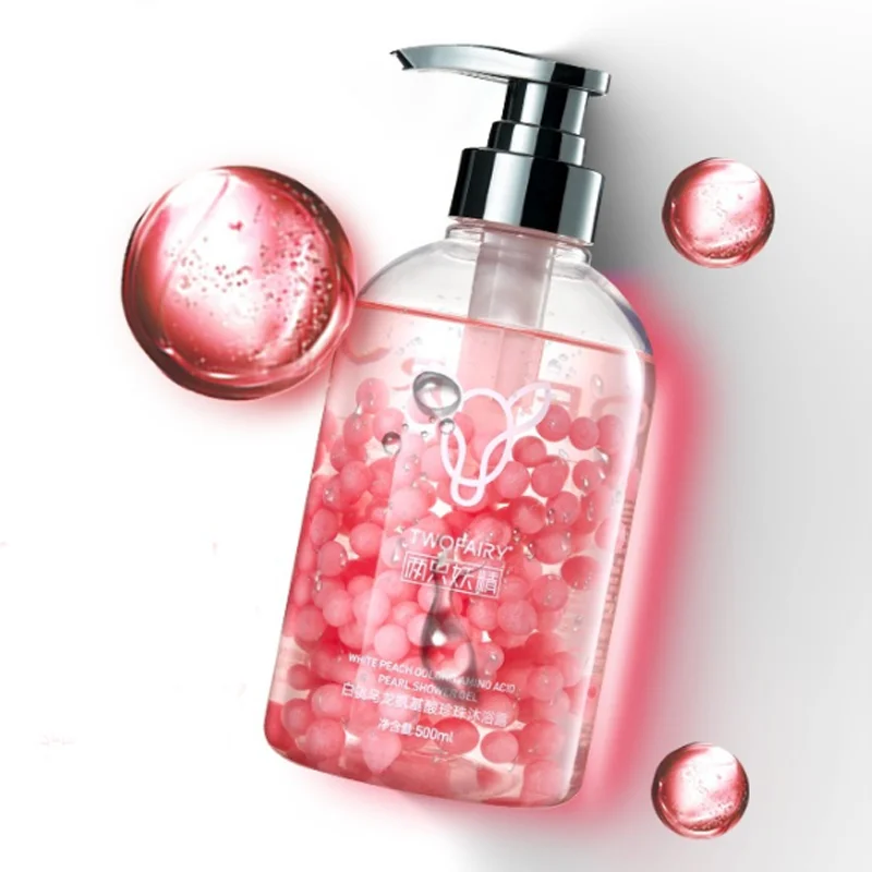 Long Lasting White Peach Oolong Amino Acid Pearl Shower Gel Refreshing Whitening Moisturizing Bleaching Body Lotion Women 500ML