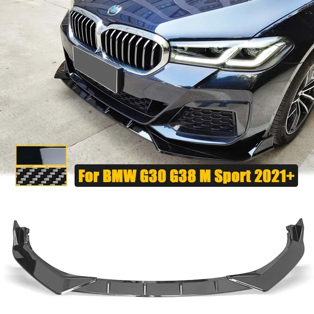 For BMW G30 G31 G38 M Sport 5 Series 2021 Up Front Bumper Lip Spoiler Side Splitter Body Kit Guard Deflector Car Accessories