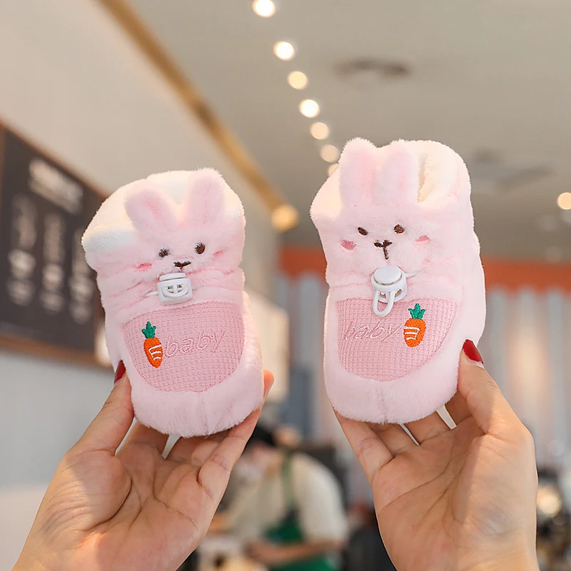 New Baby Pink Boots Shoes Soft soleoddler First Walkers Booties Cotton Comfort Soft Anti-slip Warm Infant Baby Girl Shoes