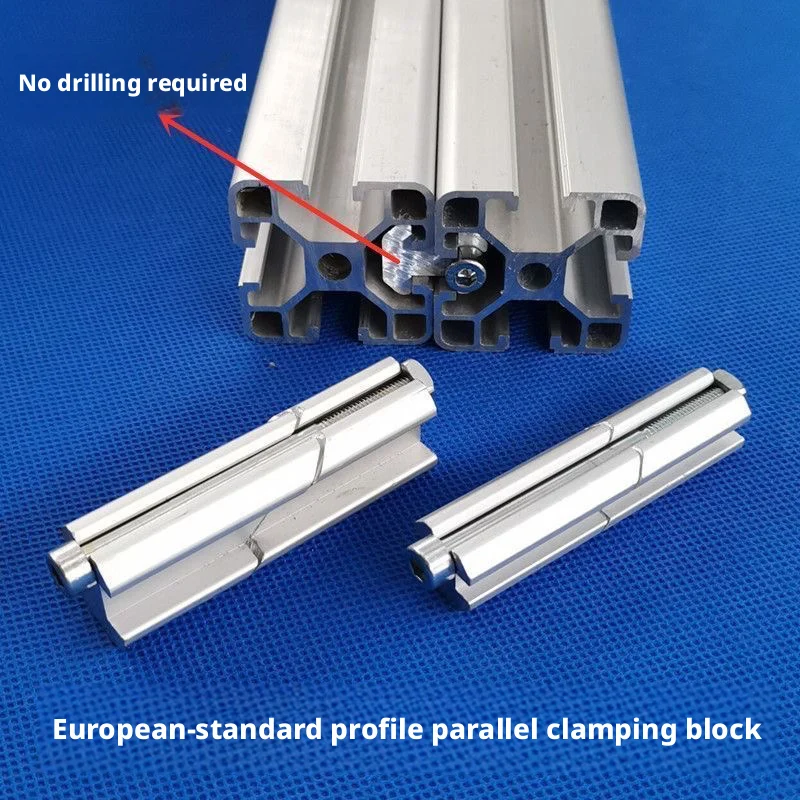 European Standard Aluminum Profile Connector 2020 3030 Parallel Clamping Head One-Line Fixed Block Docking Built-In for Lighting