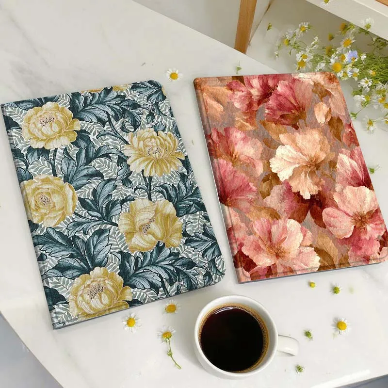 

Yellow Peony Leaf Tablet Case For Huawei Honor MatePad MediaPad Air 5 6 7 11 V6 V7 V8 V9 X9 X8 T10 T10s C5e T5 Gift
