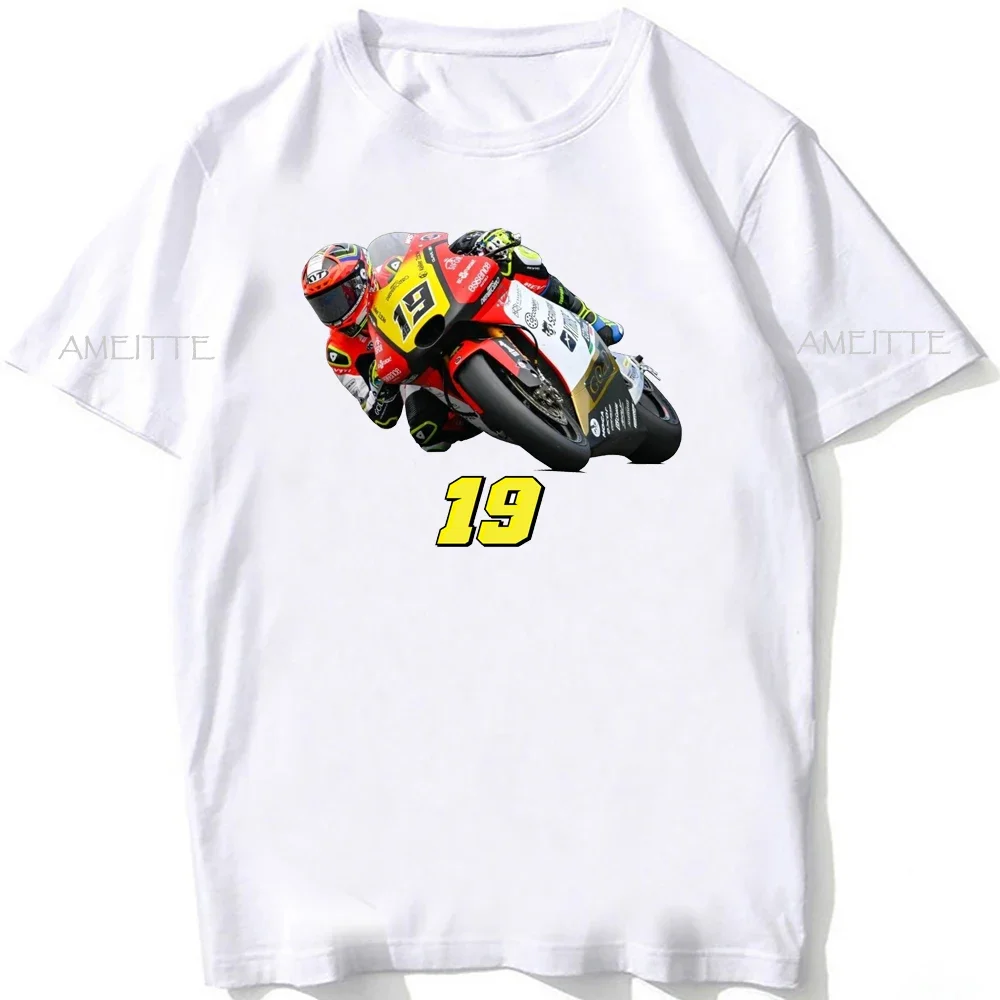 Lorenzo Dalla Porta 19 GP Race T-Shirt Men Short Sleeve Hip Hop Boy Casual Tees Adventure Motorcycle Riding Sport White Tops