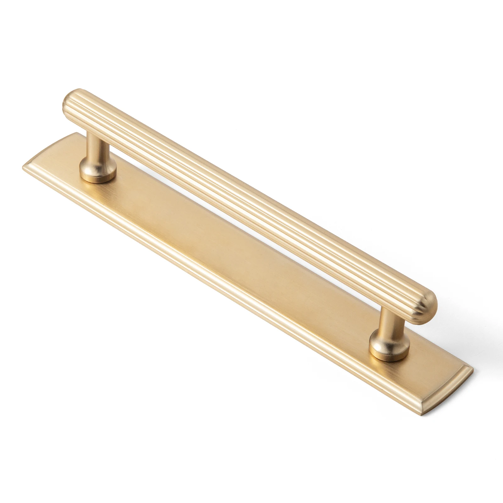 Goo-Ki 2 Pack Antique Brass Cabinet Pulls with Glassic Square Backplate, Solid Zinc Alloy Kitchen Hardware for Cupboard and Dresser，5 Inch Center to Center