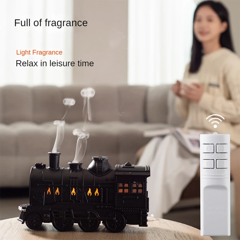 

Train Humidifiers Train Aromatherapy Cool Mist Diffuser Air Humidifiers Oil Retro Diffusers With Remote Control UK Plug