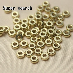 Solid Brass Metal Gold Color Flat Round Loose Spacer Making beaded Accessories For Bracelets And Necklaces For Jewelry Making