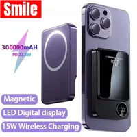 30000mAh Magnetic Power Bank - 15W Wireless + 30W Wired Fast Charging for iPhone (MagSafe) & Samsung/Xiaomi (Qi)