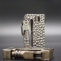 2024 New Old Craft Meteorite Crater Kerosene Lighter Semi Automatic Mechanical Ejection Knife Metal Retro Lighter Gift for Men