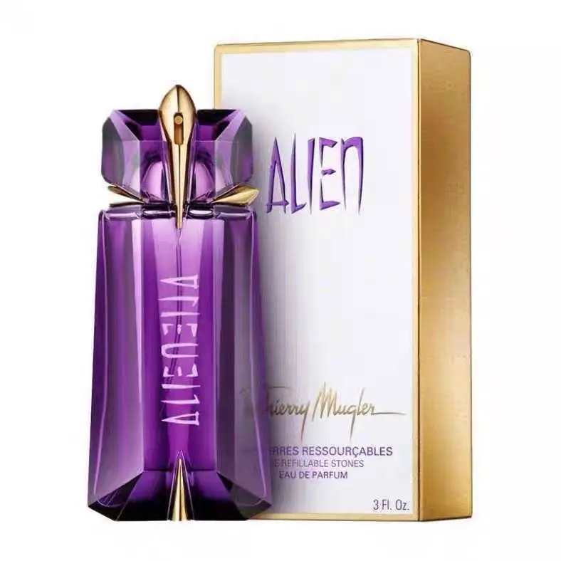 Mugler Alien Eau de Parfum، رائحات قابلة لإعادة الملء/الانصهار، زجاجات أرجوانية/حمراء جريئة، عطور نسائية