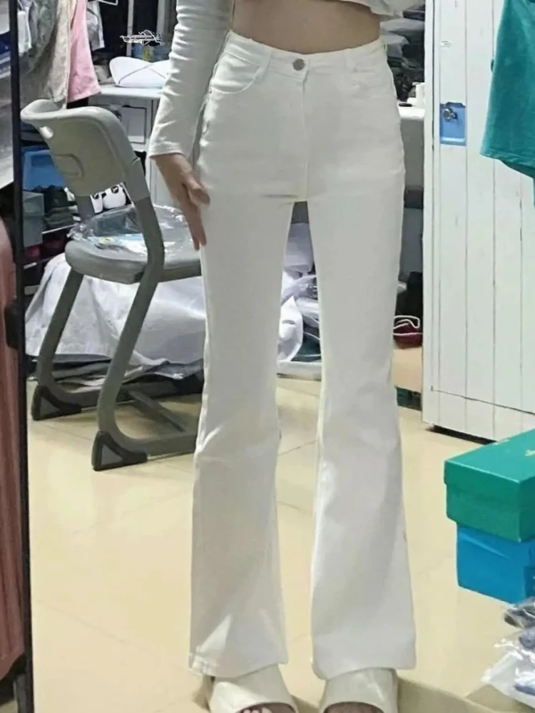 الخريف الربيع سليم نحيل الجينز النساء الدنيم السراويل خمر الأبيض السراويل الضيقة موضة الإناث مطاطا الجينز عادية مضيئة السراويل