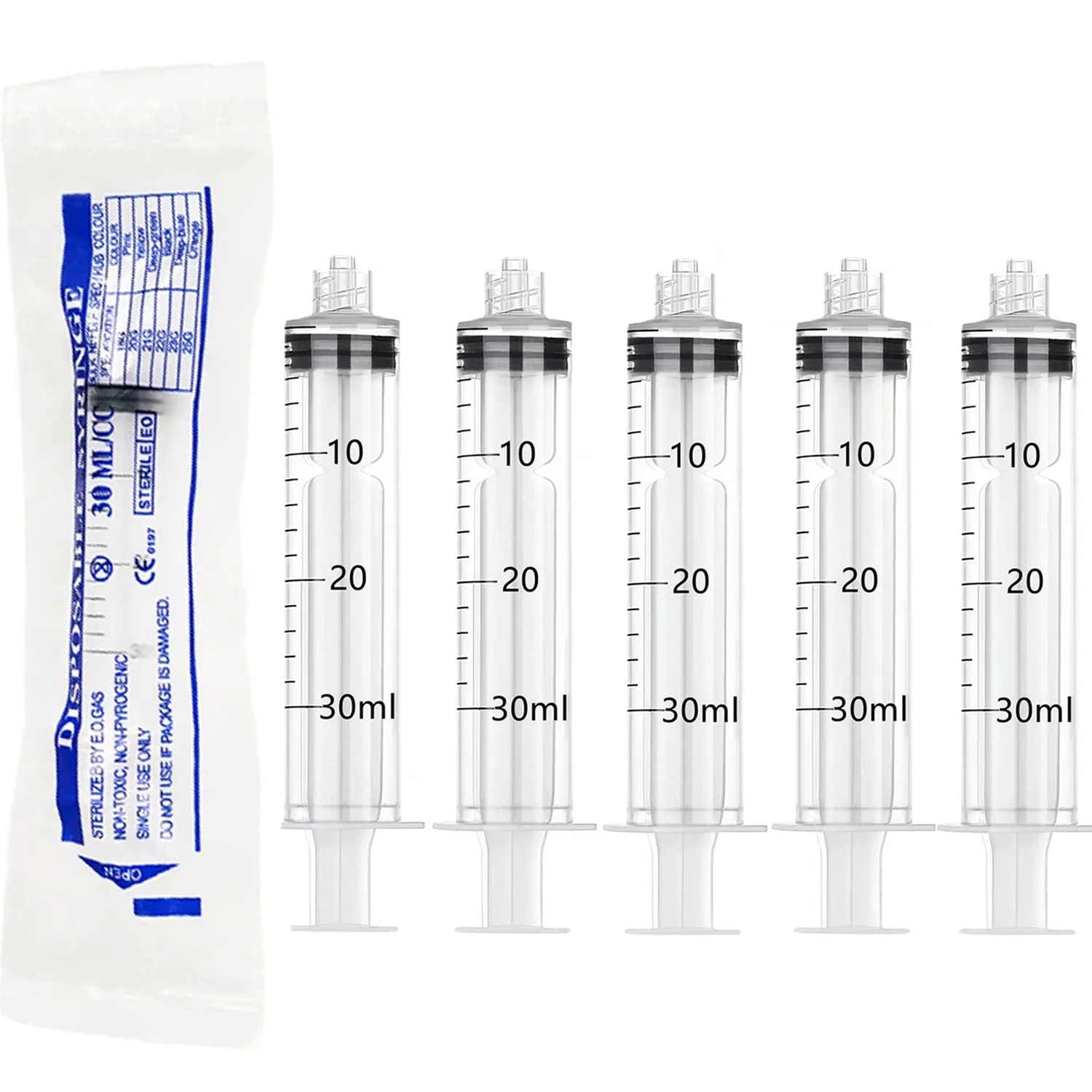 30ml Luer Lock Syringe Sterile individually Packed Plastic Disposable injector Glue Dispenser Applicator Liquid Measuring Tool