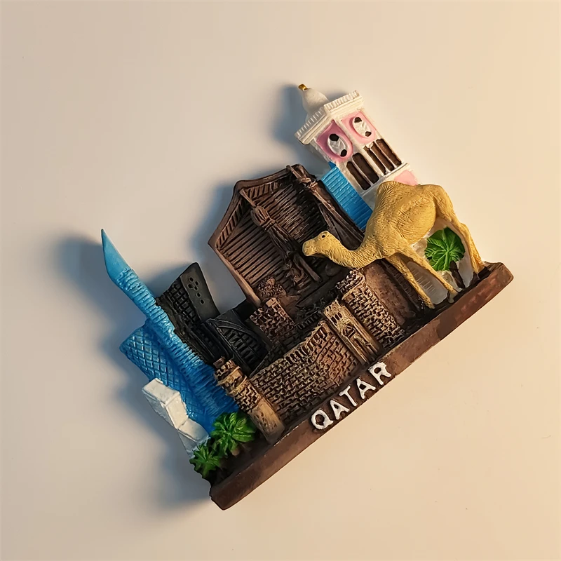 آسيا، كاتار، دوها، شارع بينهاي، الجمل، مجسمة ثلاثية الأبعاد، هدايا تذكارية للسياحة، لوحة من الراتنج، ديكور المنزل، مغناطيس الثلاجة