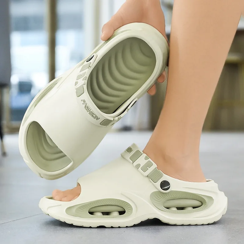 

Летние мужские домашние тапочки 2026 с толстой подошвой, нескользящие повседневные сандалии, пляжные шлепанцы с одним ремешком