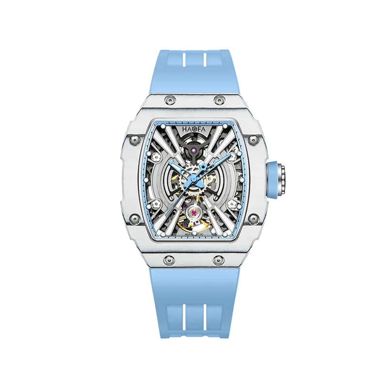 

Haofa Ark series Ladies watch 3D Skeleton mechanical luminous women trendy sport watch carbon fiber case 60h power storage 1906L