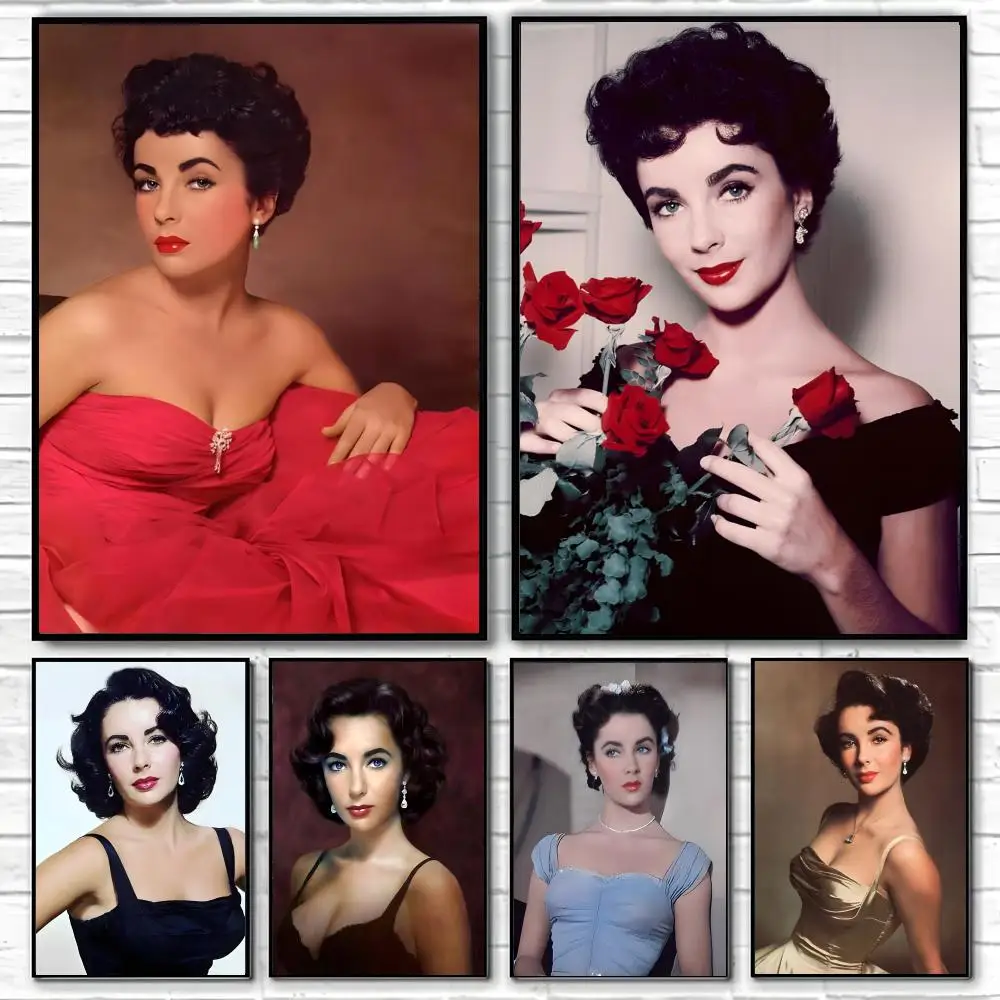 E-Elizabeth Taylor Poster Klassische Poster und Wandkunstdrucke eignen sich für Wohnzimmer, Schlafzimmer und Zuhause.