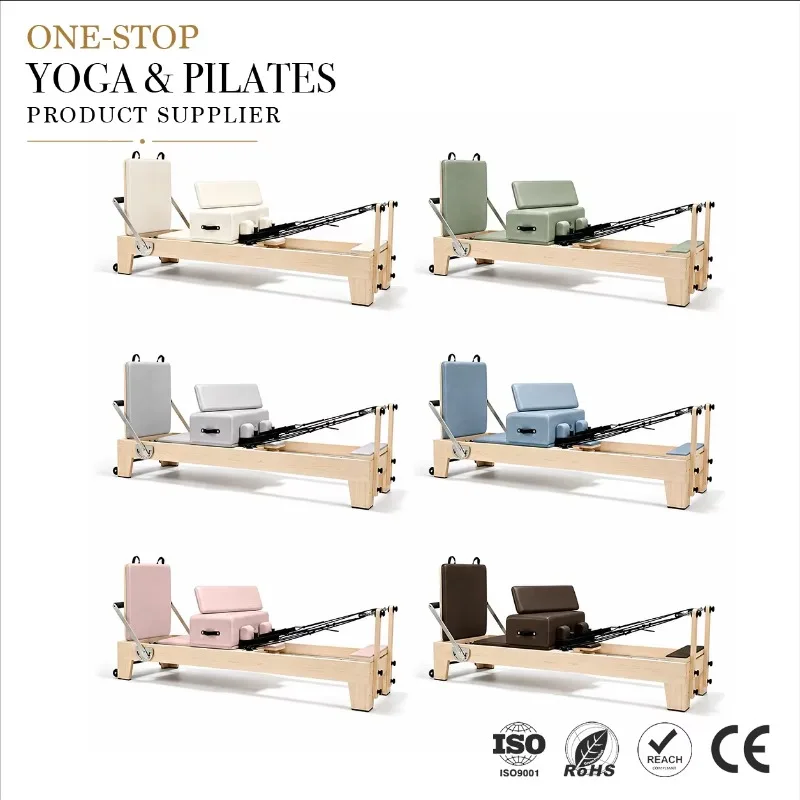 YTYIN Custom Color Low MOQ Solid Maple Wood Pilates Reformer Pilates Equipment Machine For Home Gym Pilates Studio Use