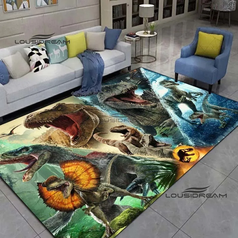 Jurassic dinossauro tapetes e tapete 3d impressão tapete tapete sala de estar quarto decorar grande área macio crianças quarto tapete