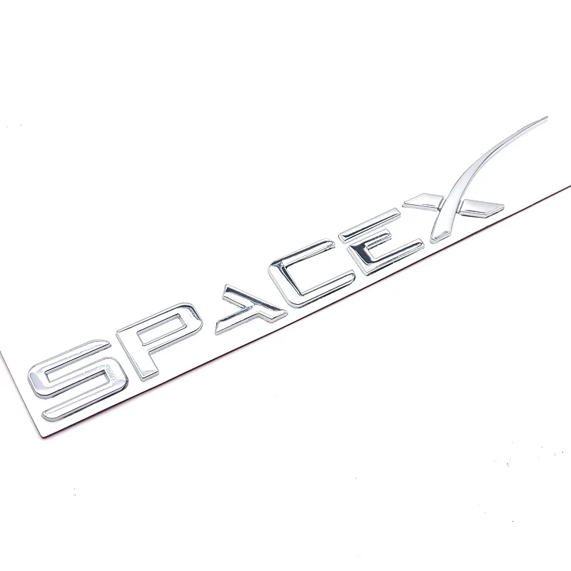 Spacex Sticker For Tesla Model 3 X Y S Letters Tail Letter Label Emblem Car Accessories Stickers Logo Emblems Zinc Alloy SPACEX