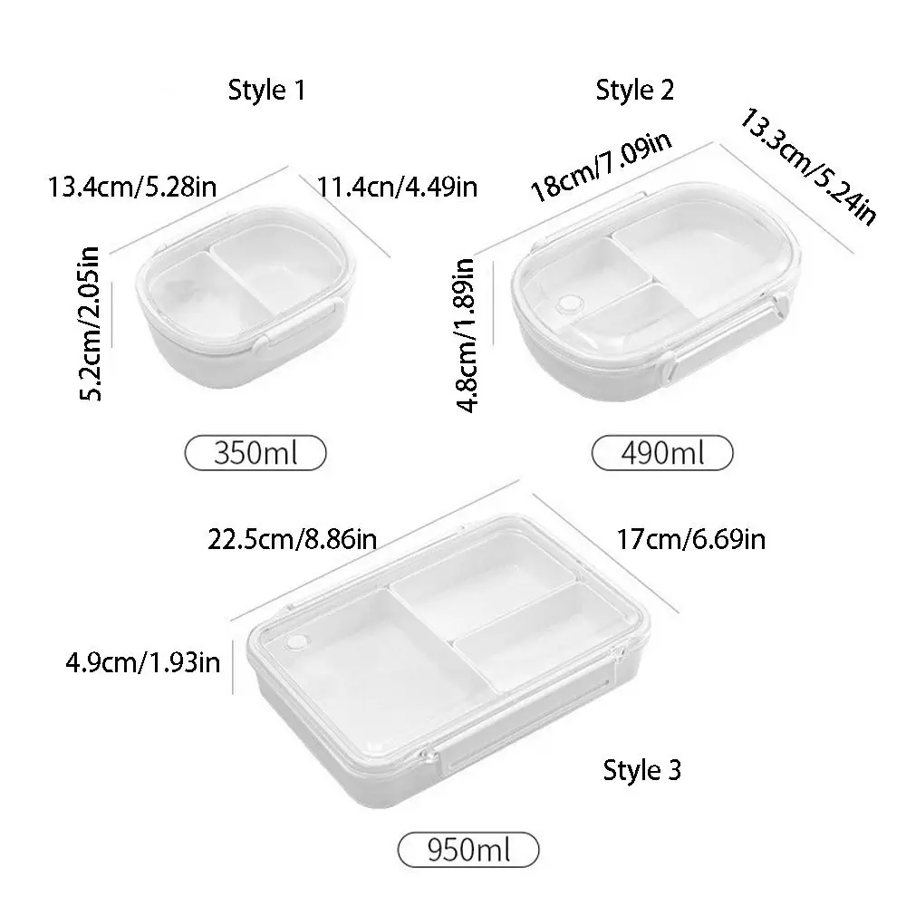 Heat-resistant Lunch Box Refrigeratable Leakproof Fruit Storage Box Divided Compartment Portable Food Storage Box Picnic 6