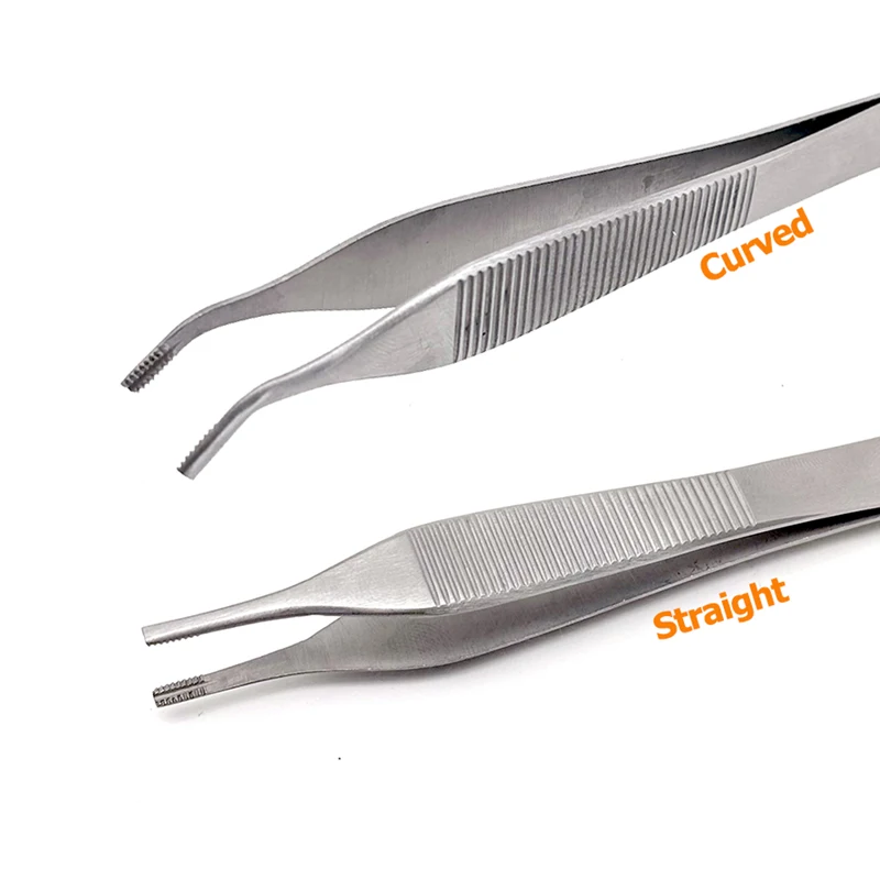 

Stainless Steel Dental Forceps 12CM Fat Tissue Tweezers Ophthalmic Cartilage Forceps With Teeth & Slots