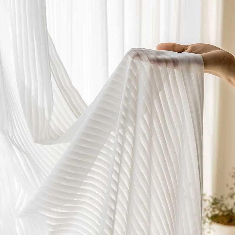 Curtain Vertical Blind Gauze Bedroom Light-impermeable Window Screen Balcony Living Room Dreamy White Gauze Customize