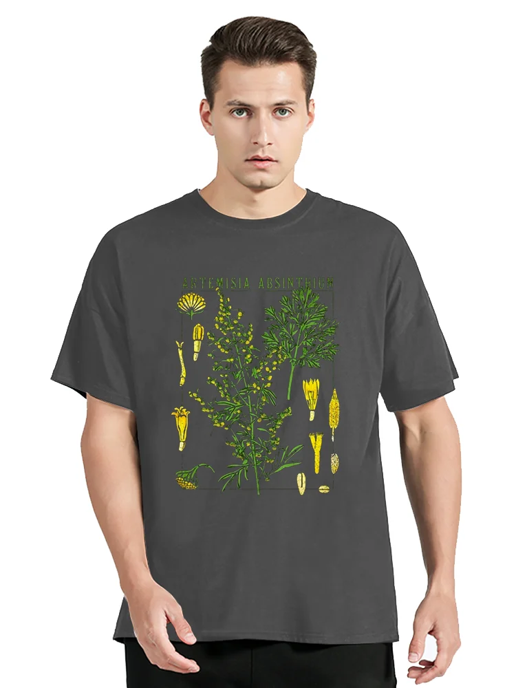 T-Shirt Casual Tees Absinthe T Shirt Botanical Garden Plant Print Art Botany Bloom Fruit Flower Grow Funny T Shirt Men Clothing