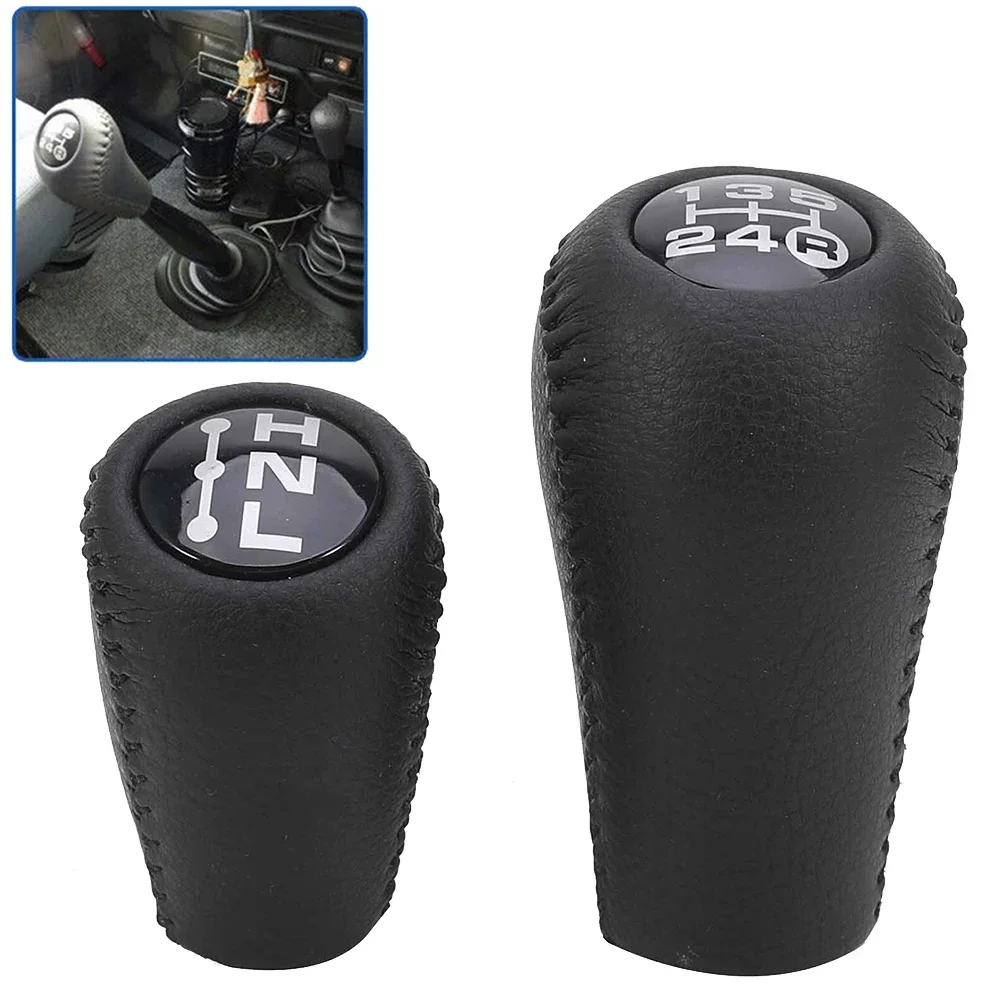 2Set Black Manual Leather Gear Knob For 4Runner For Hilux For Land Cruiser 5 Speed Transmission Gear Knob Car Accessories