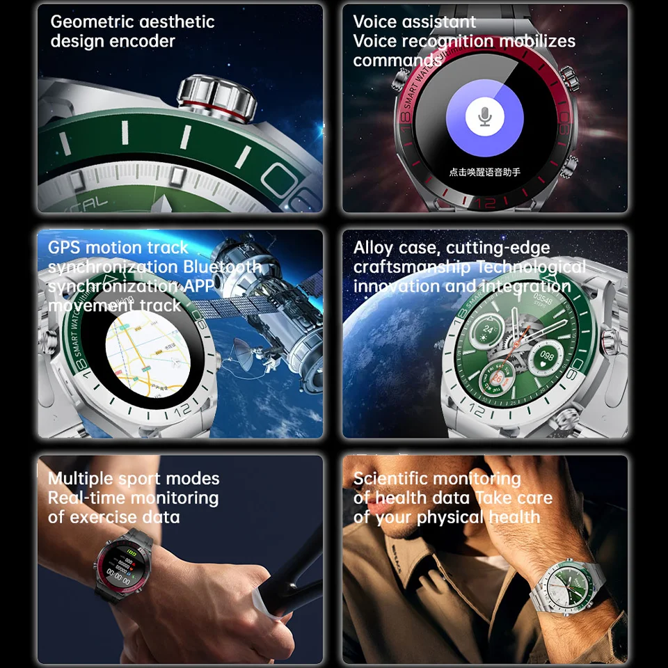 ساعة جديدة في نهاية المطاف ساعة ذكية جديدة للرجال NFC ECG + PPG بلوتوث دعوة نظام تحديد المواقع جهاز تعقب الحركة البوصلة سوار الأعمال Smartwatch