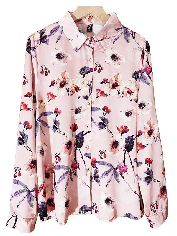 Silk Ladies irt Mom's True Silk Women's irt Silk Faionable Indoor Wear Top Commute Sle Long Sve Collar