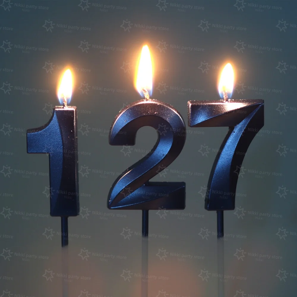 Blue Opera House Candles Number Creative Birthday Cake Cartoon Characters Holiday Decorations Cake Party Digital Candles