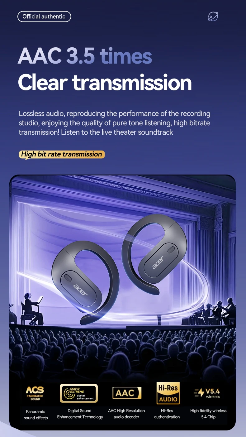 S2b72a60575de4ac4933bd5dba26e2d7eN Acer Ohr538 Wireless Bluetooth Headphones with Open Design, Heavy Bass,Comfortable Fit for Sports,Running,Cycling,Phones Tablets