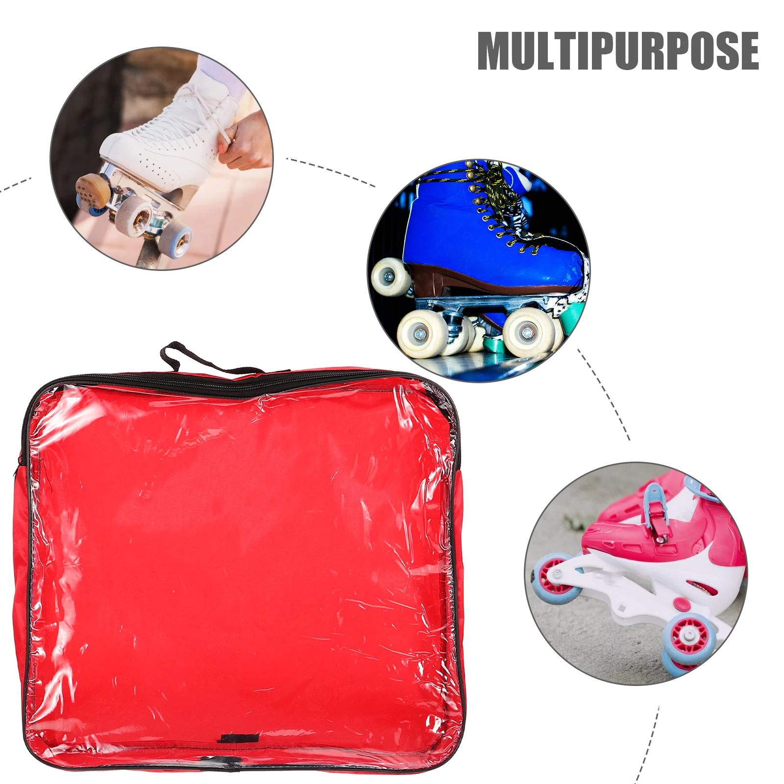 

Roller Skate Bag Ice Skates for Shoe Bags High Capacity Skating Oxford Rollerskate