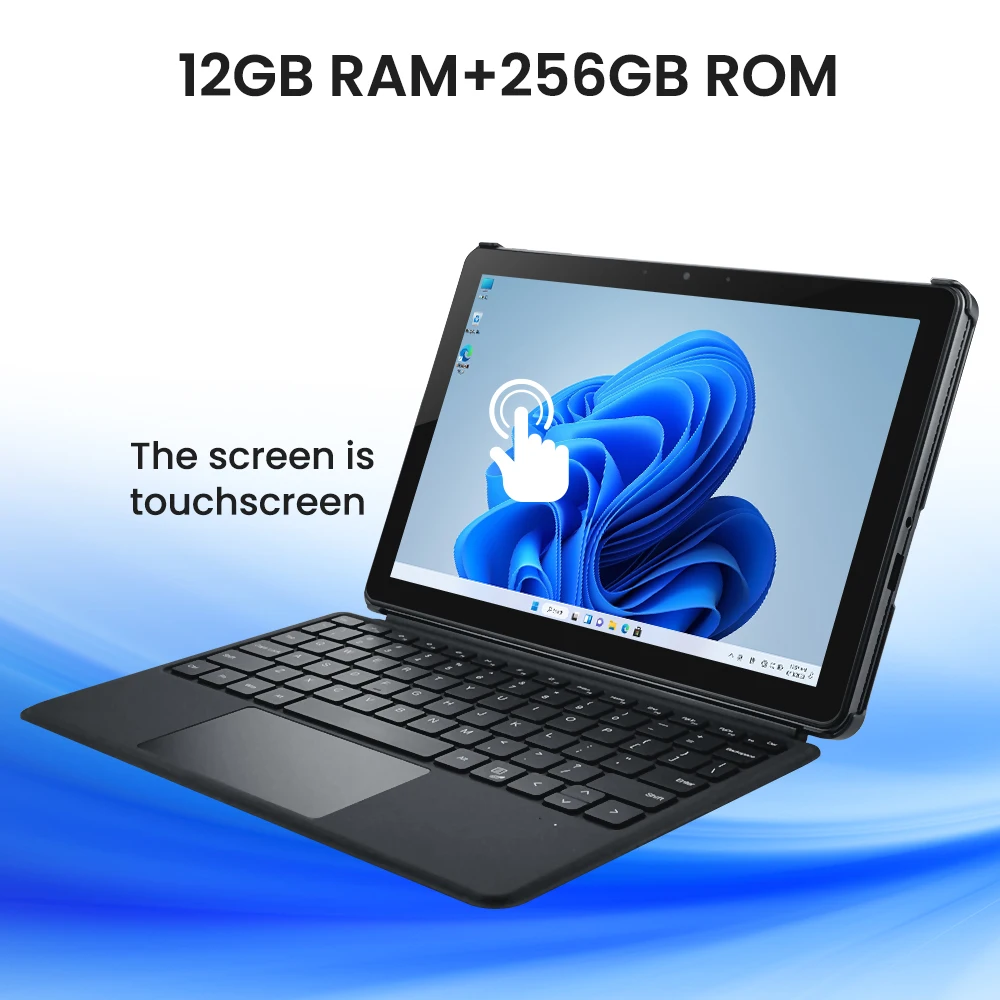10.1 inch 2in1 laptop tablet with touchscreen Backlit keyboard 12G RAM 256G ROM Metal body Windows11 for business laptop