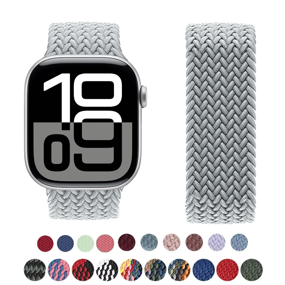 Band For Apple watch 10 46mm 42mm Series 9 7 8 5 SE 6 44mm 45mm 40mm 38 41mm bracelet correa Braided Solo Loop Ultra 49mm Strap