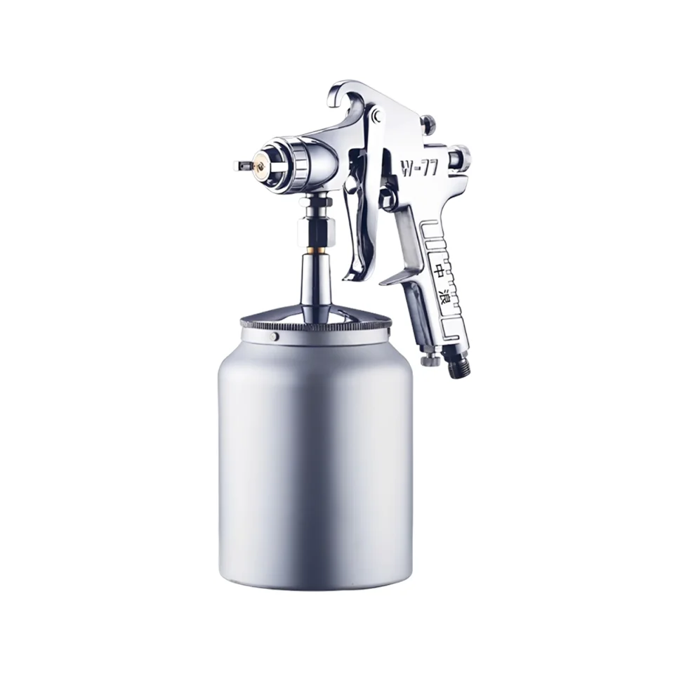 A Medium-Sized Spray Gun, W-77-2S, Bottom Pot Type, 4.0mm, Includes Components, Suction Type, Suitable for Wood Painting, Metal Rust Prevention, Wall Coatings, Furniture Renovation, Walls, Ships, Instruments, Mechanical Equipment, Etc