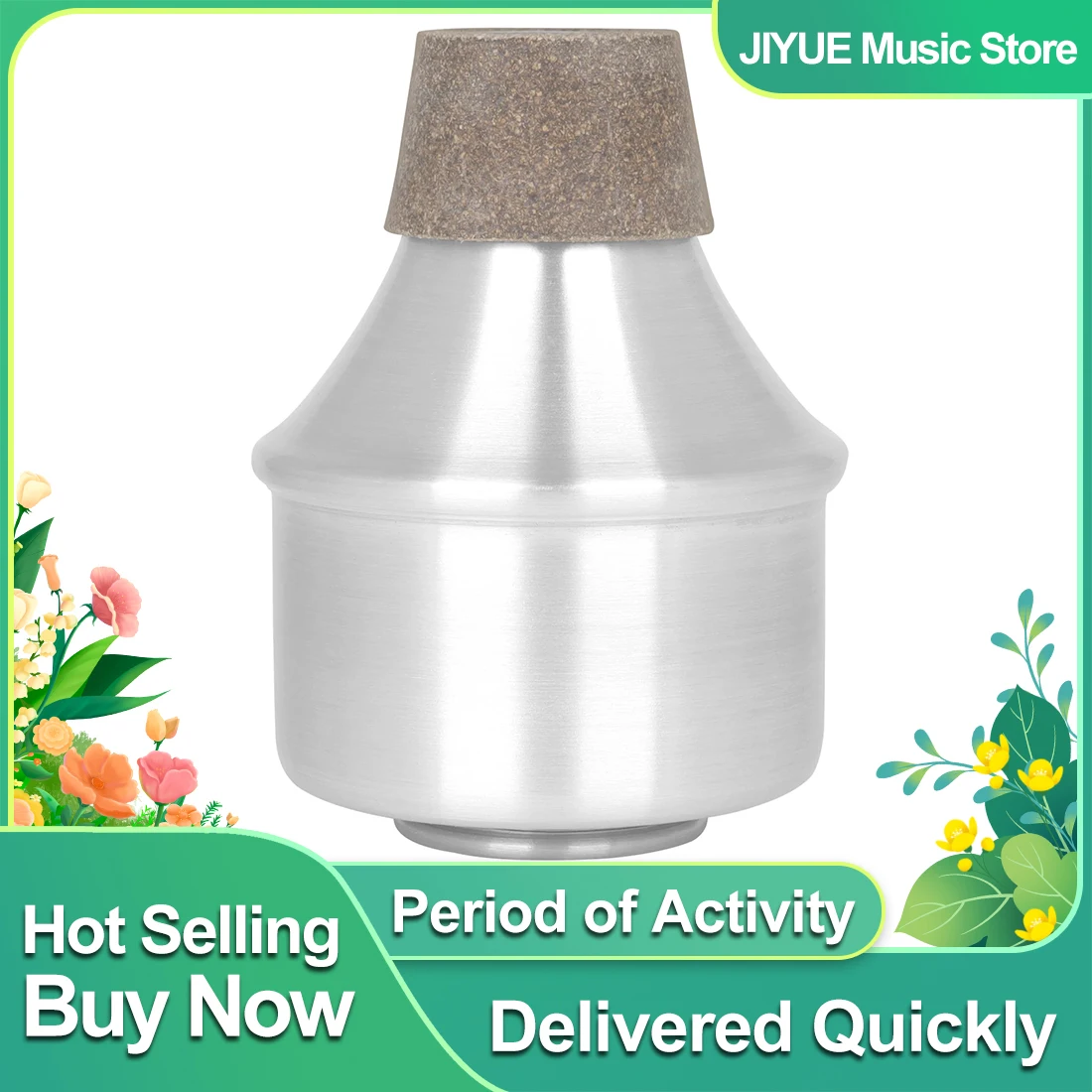 トランペットミュートアルミホーンノイズリデューサーポータブル銀色トランペットサイレンサー初心者金管楽器アクセサリー & パーツ