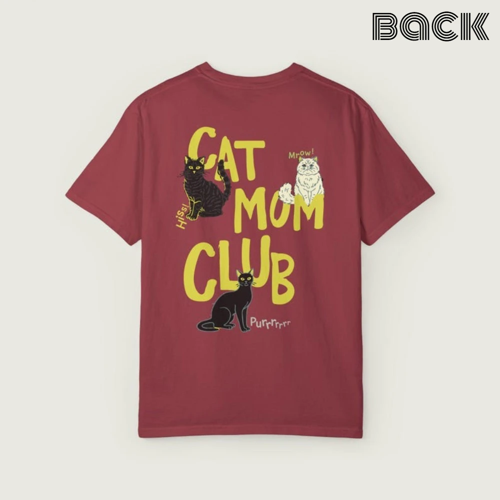 Chat maman Club chemise animaux amant cadeau chats mignons maman T-Shirt esthétique chat dame hauts décontracté mode cadeau pour son coton Streetwear
