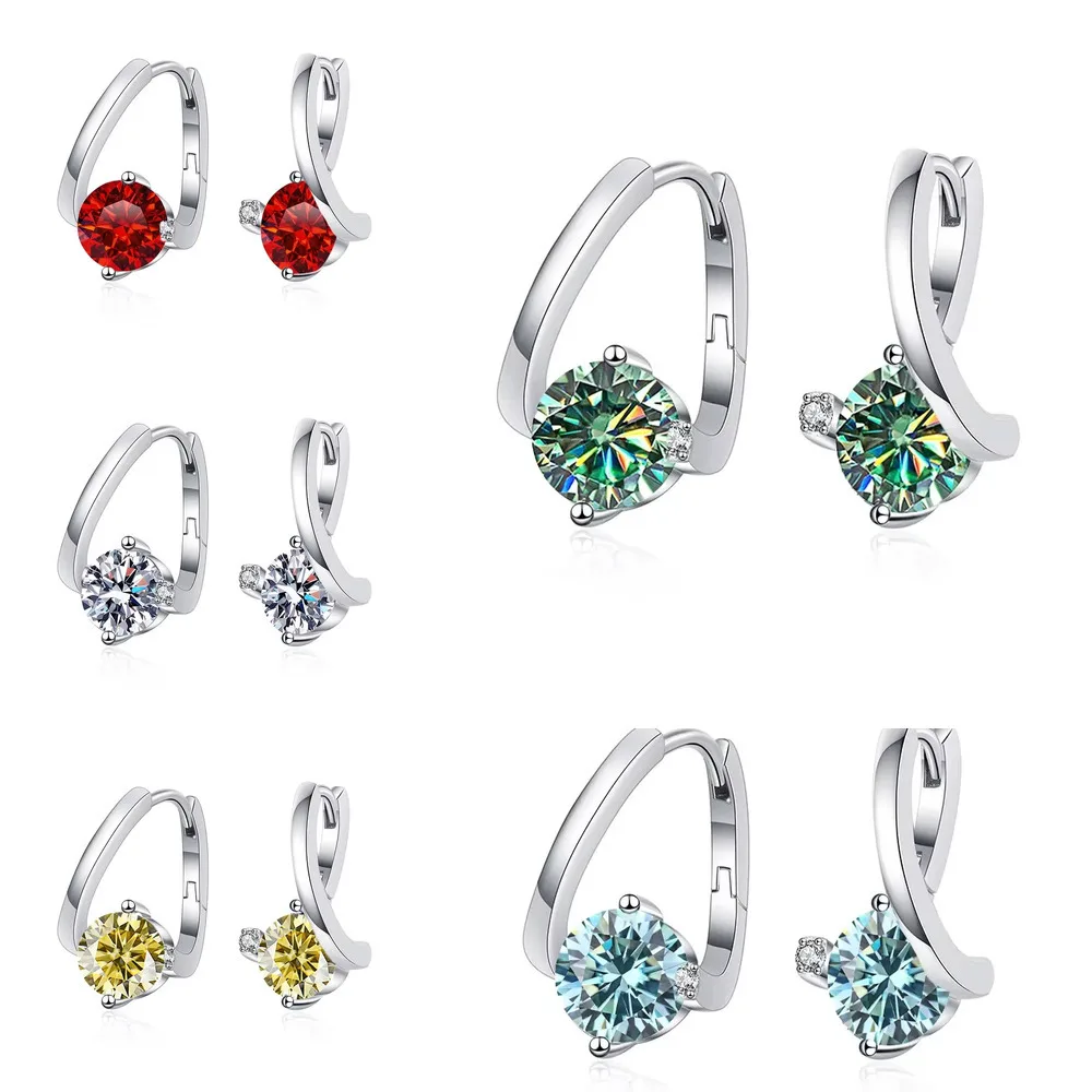 

S925 Sterling Silver Moissanite Earrings Fashion Pendant Gemstone Earrings Wedding Fine Jewelry For Women Gift Ear Studs Gif