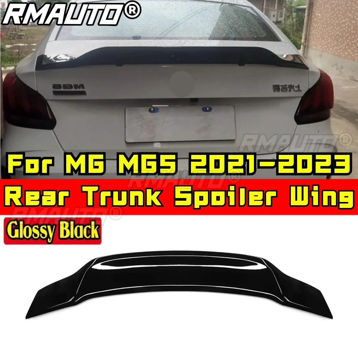 For MG MG5 2021-2023 Rear Trunk Spoiler Wing Rear Roof Wing Rear Trunk Spoiler Body Kit Car Accessories