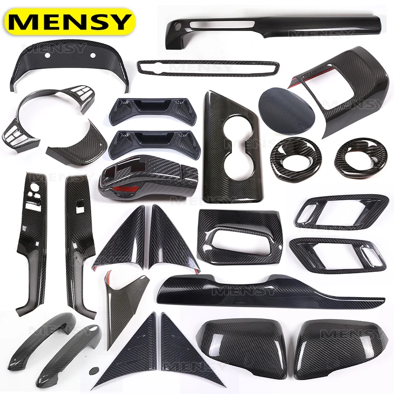 For Toyota Supra GR A90 MK5 2019-2025 Accessories Real Carbon Fiber Interior Car Air Outlet Multimedia Gear Door Trim Sticker