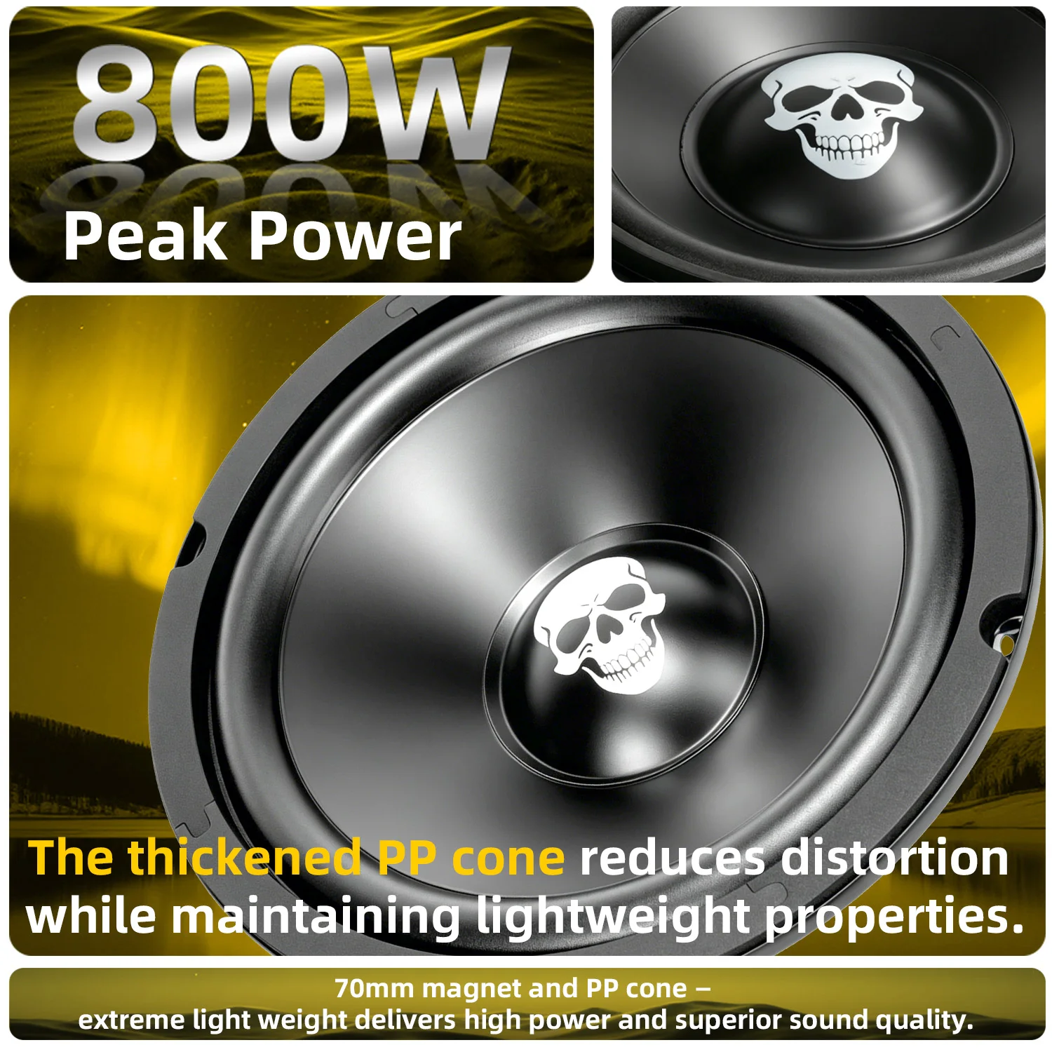 1 Pcs 6.5 Inch Hifi Midrange Woofer Speaker 800W High Power Woofer Strong Bass Deep Bass & Crystal Clear Audio Expansive Stereo