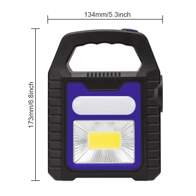 ZK20 Portable Solar Lantern COB LED Work Lamp Waterproof  Emergency Spotlight USB Rechargeable Handlamp for Outdoor Hiking