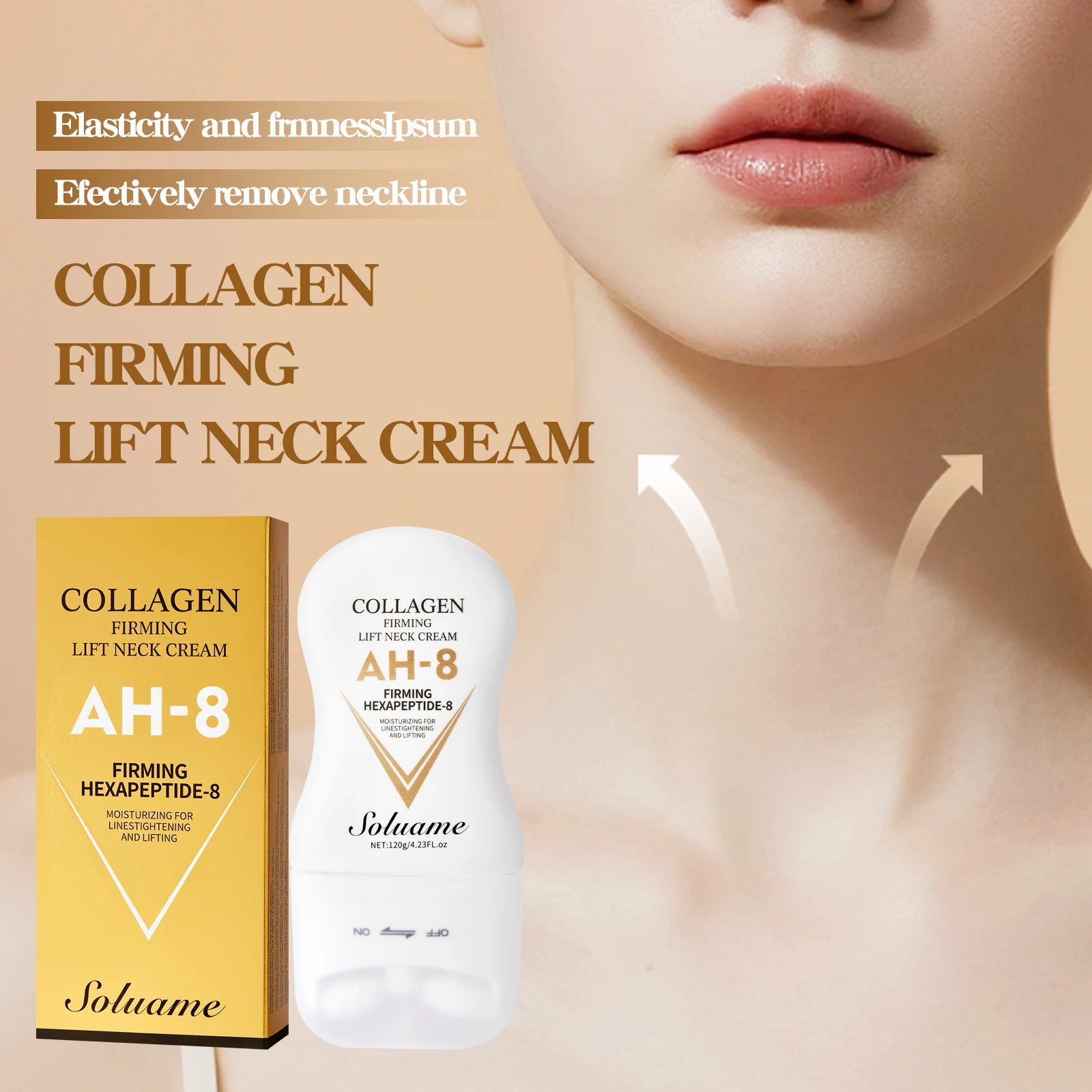 Collagen Massage Eye Cream & Neck Cream Set Hydrating & Firming Eye Contour, Neck Lotion with Massage Roller Easily Absorbed