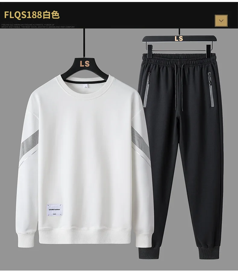 2023 fashion New Tracksuit Men Casual Long Sleeve Mens Two Piece Sweatshirt+Pants Set Fashion Autumn Men sui