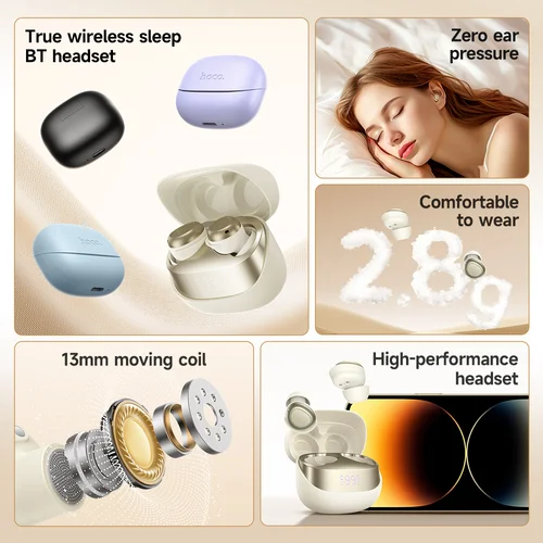 Imagen 2 del producto HOCO EW200 TWS auriculares inalámbricos auriculares Bluetooth deporte sueño música estéreo auriculares Bluetooth para Xiaomi Huawei