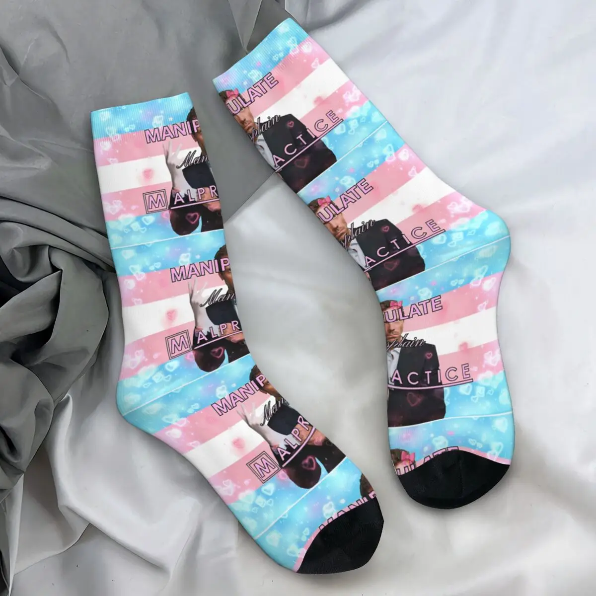 

House MD Manipulate Mansplain Malpratice Hearts Trans Flag Socks Autumn Stockings Gothic Men Warm Soft Socks Anti Sweat Socks