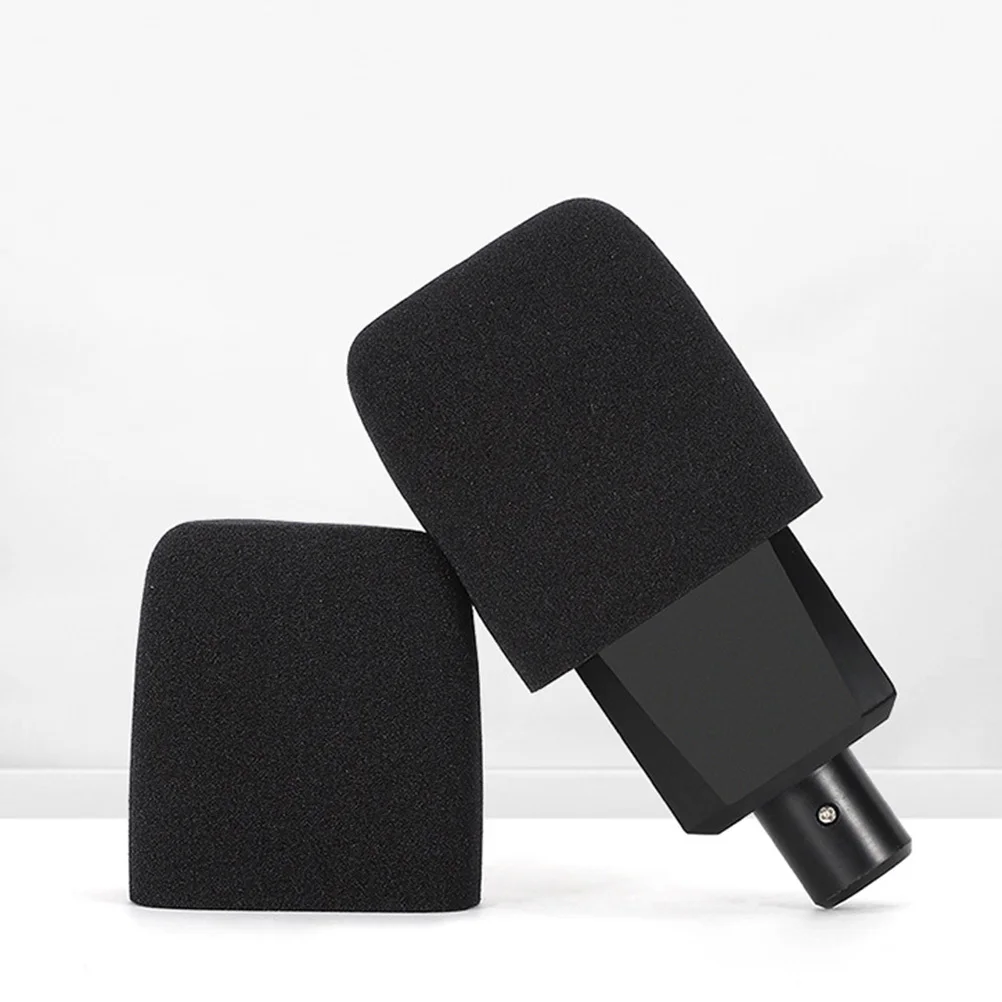 

2Pcs Professional Sponge Microphone Covers Black Windscreen Guards for Microphone Protection Suitable Ktv Bar Stage Use