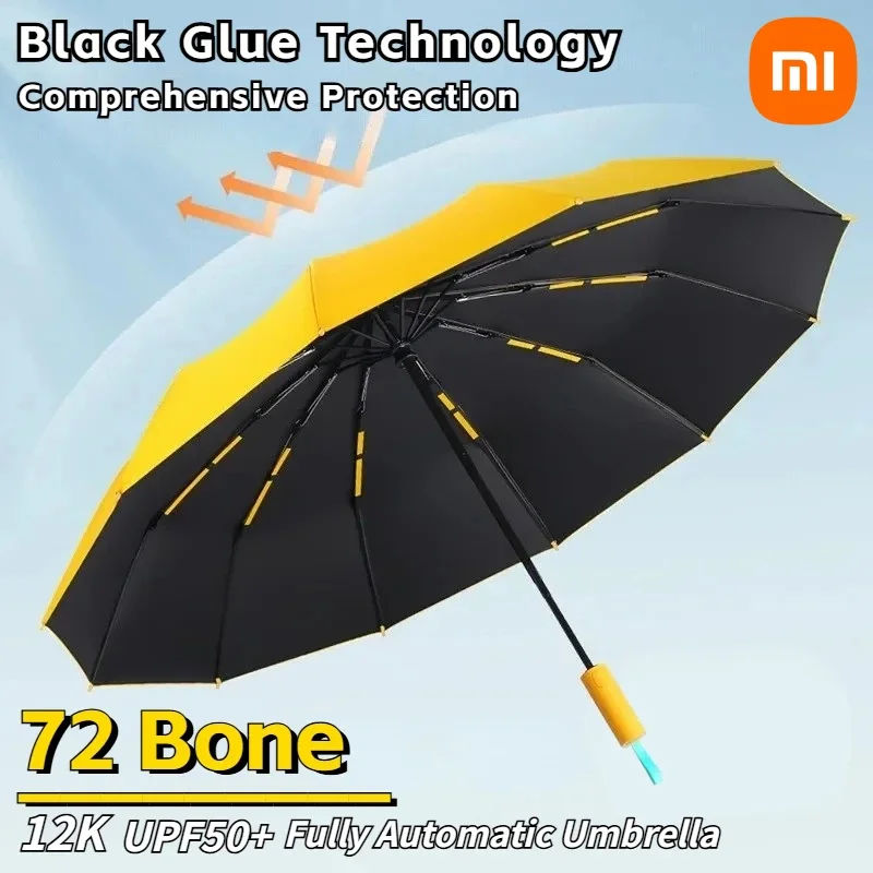 Xiaomi 72 Bone Paraguas totalmente automático Protección solar UV Paraguas de lluvia Paraguas plegable A prueba de viento Fuerte para hombres Mujeres al aire libre