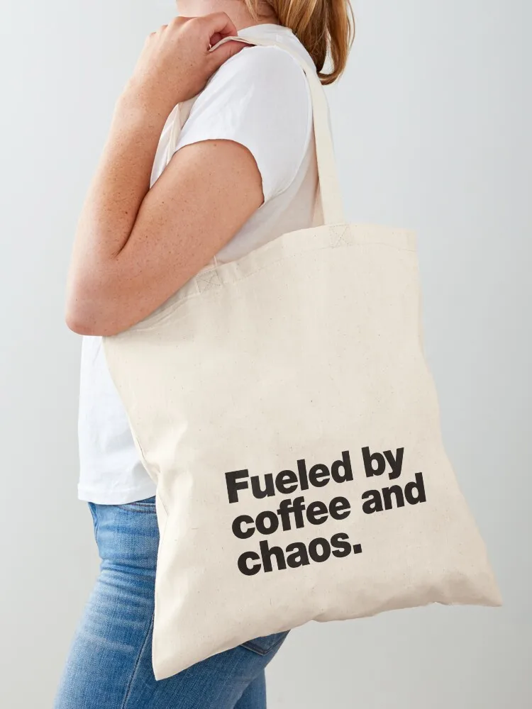 

Fueled by coffee and chaos. Tote Bag cute tote bag tote bags cloth bags shopping cart bags Canvas bag