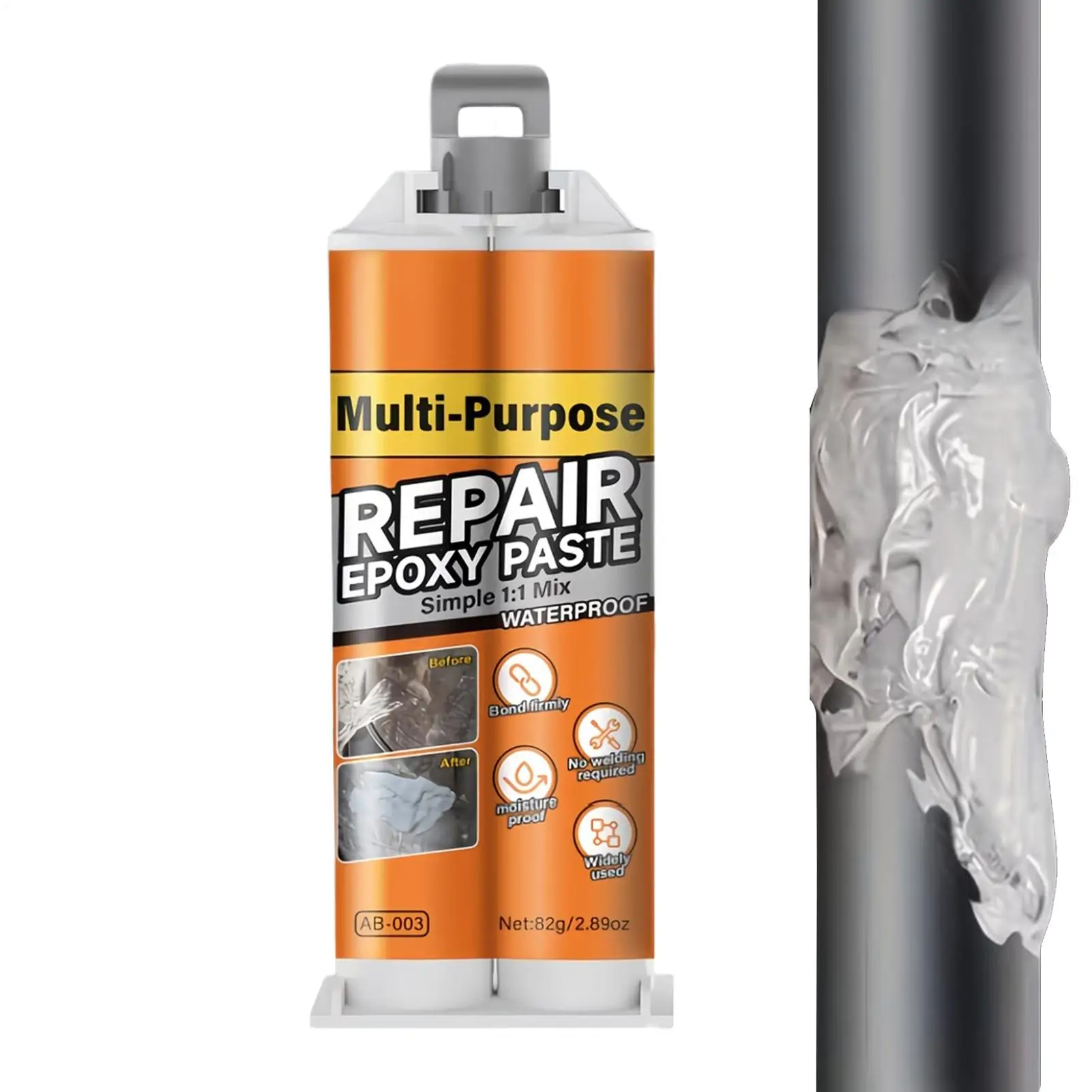 Metal Repair Glue 85ml Temperature Resistant Strong Casting Filler Metal Glue Weld For Pipe Radiator Engine Concrete Ceramic