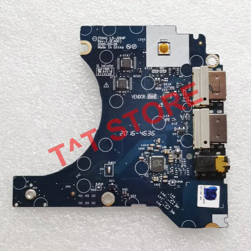 Original For Dell Latitude 7410 E7410 Laptop Power Button USB Port Audio IO Board LS-J264P Well Free Shipping